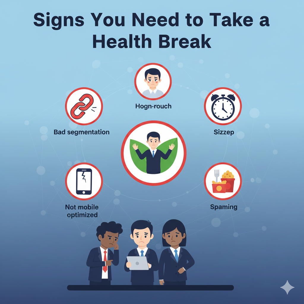 Stressed person at desk showing signs of burnout and need for a health break.